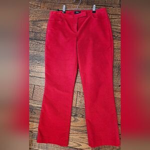 THEORY Crimson Red Cropped Moleskin Twill Pant Size 6